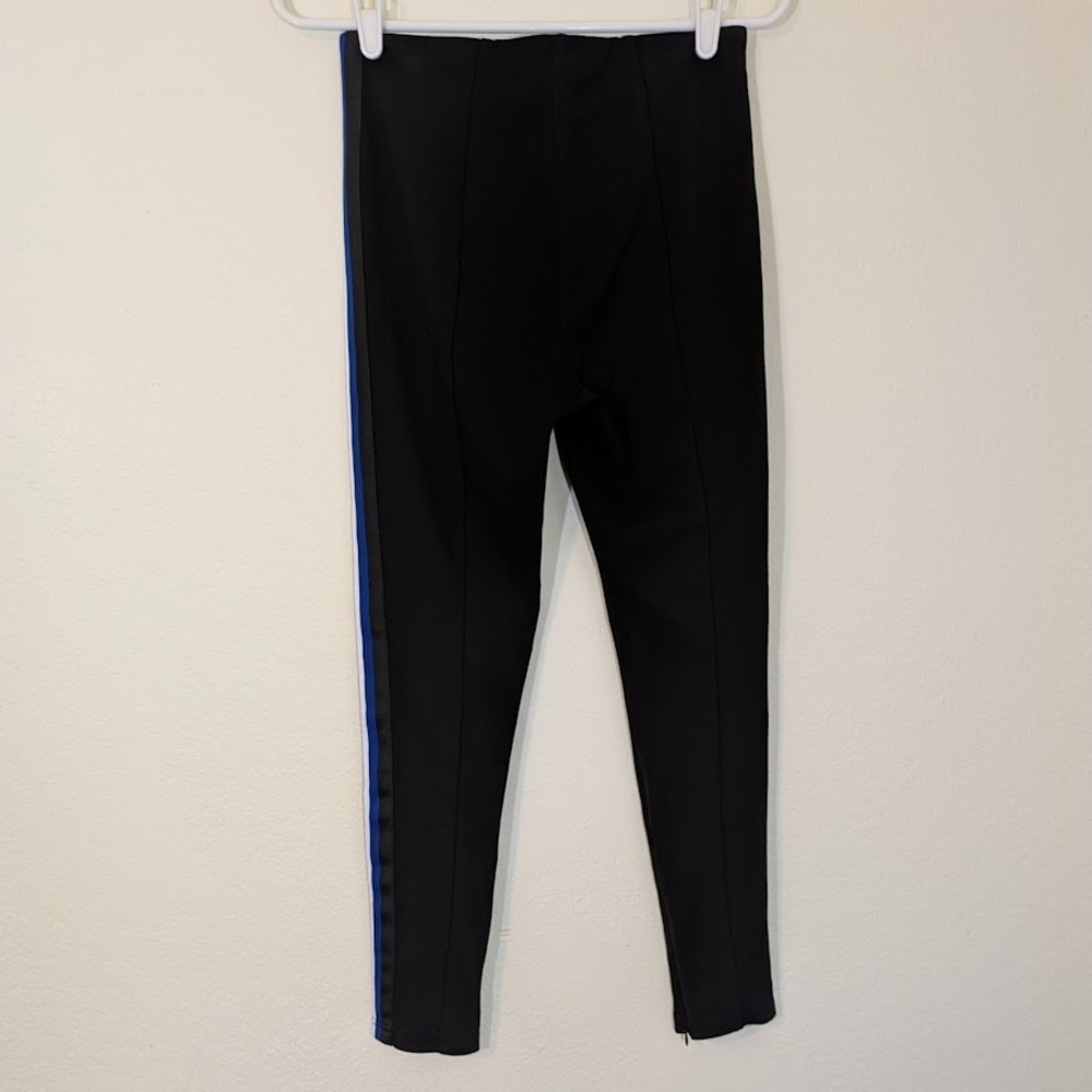 Sanctuary Anthropologie Side Stripe Black  Medium Leggings Pull-On Ankle Zip
